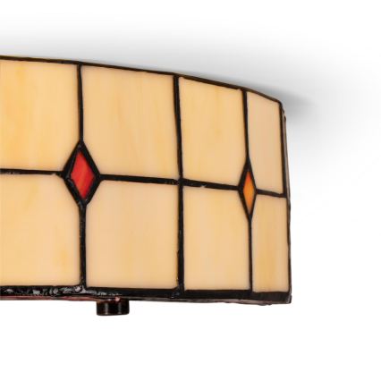 Brilagi - Plafonnier Tiffany en vitrail SUNFLOWER 3xE27/60 W/230 V Ø 40 cm
