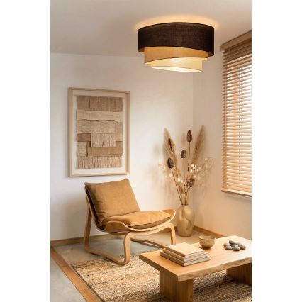 Brilagi - Plafonnier TRIO 3xE27/60W/230V diam. 60 cm marron/beige/blanc