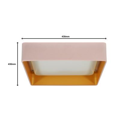 Brilagi - Plafonnier VELVET SQUARE LED/24W/230V rose