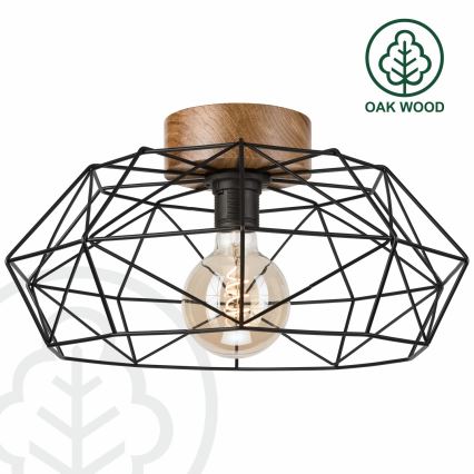 Brilagi - Plafonnier WOODY BASKET 1xE27/60W/230V chêne noyer