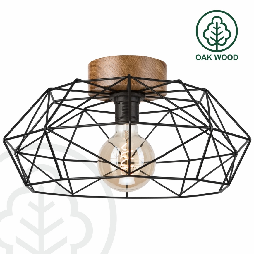Brilagi - Plafonnier WOODY BASKET 1xE27/60W/230V chêne noyer