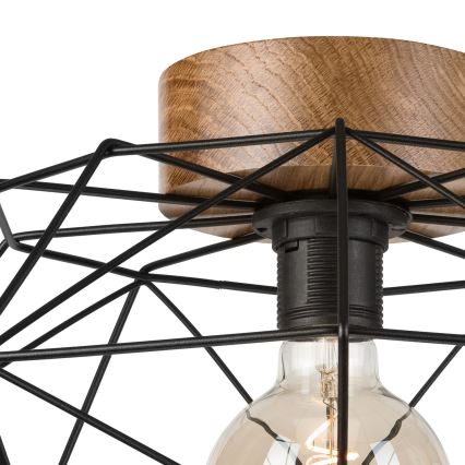Brilagi - Plafonnier WOODY BASKET 1xE27/60W/230V chêne noyer
