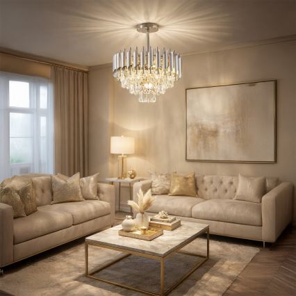 Brilagi - Plafonnière ECLIPSE 5xE14/10W/230V Ø 38 cm zilver