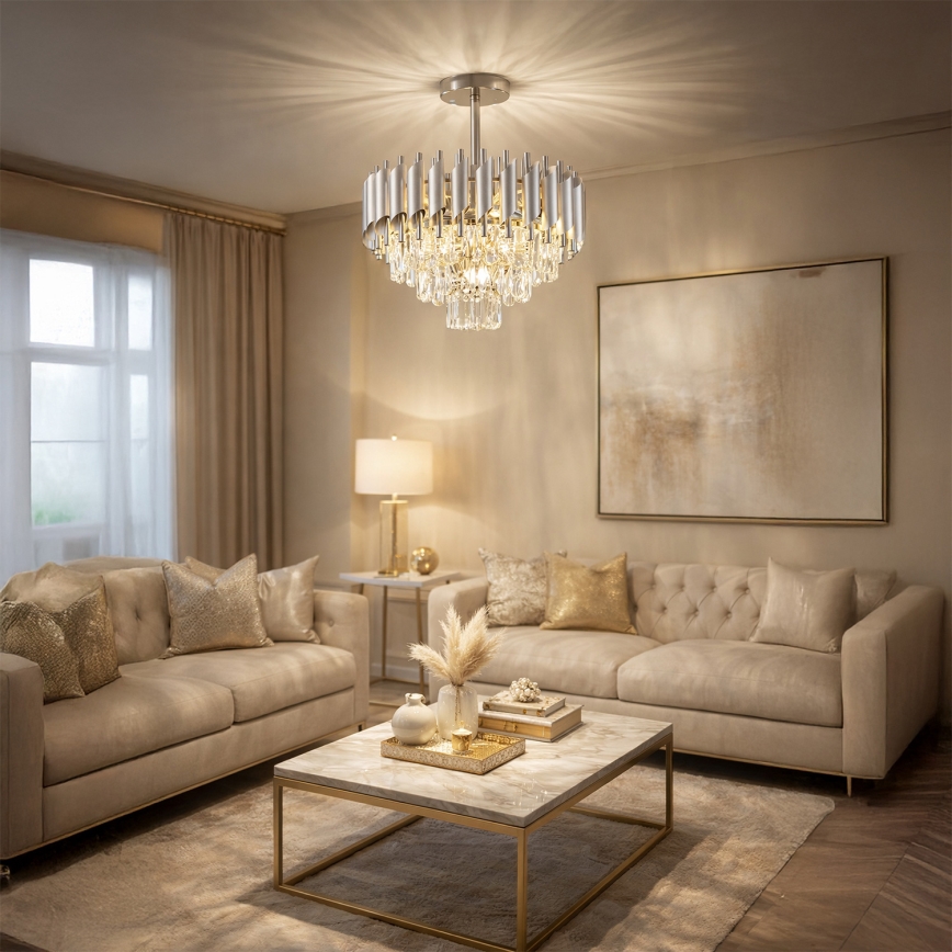 Brilagi - Plafonnière ECLIPSE 5xE14/10W/230V Ø 38 cm zilver