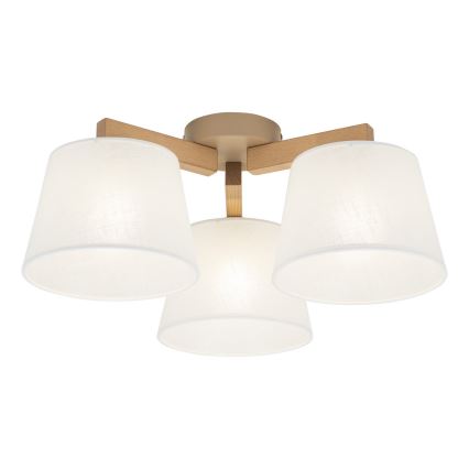 Brilagi - Plafonnière LATTE SABIA 3xE27/15W/230V grenen/wit