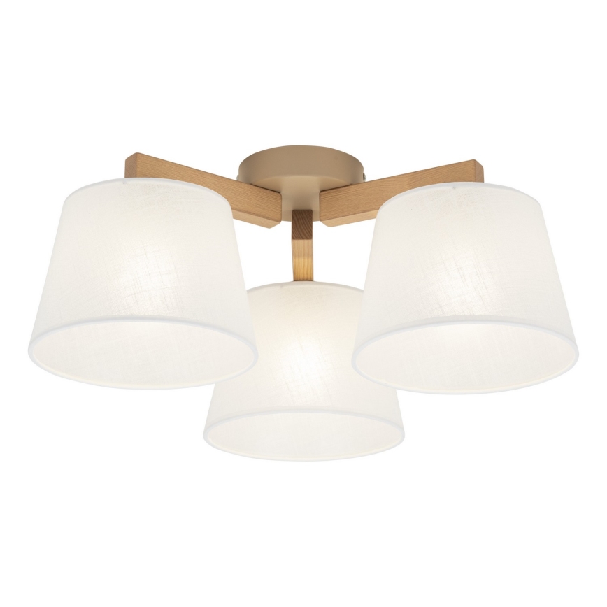 Brilagi - Plafonnière LATTE SABIA 3xE27/15W/230V grenen/wit