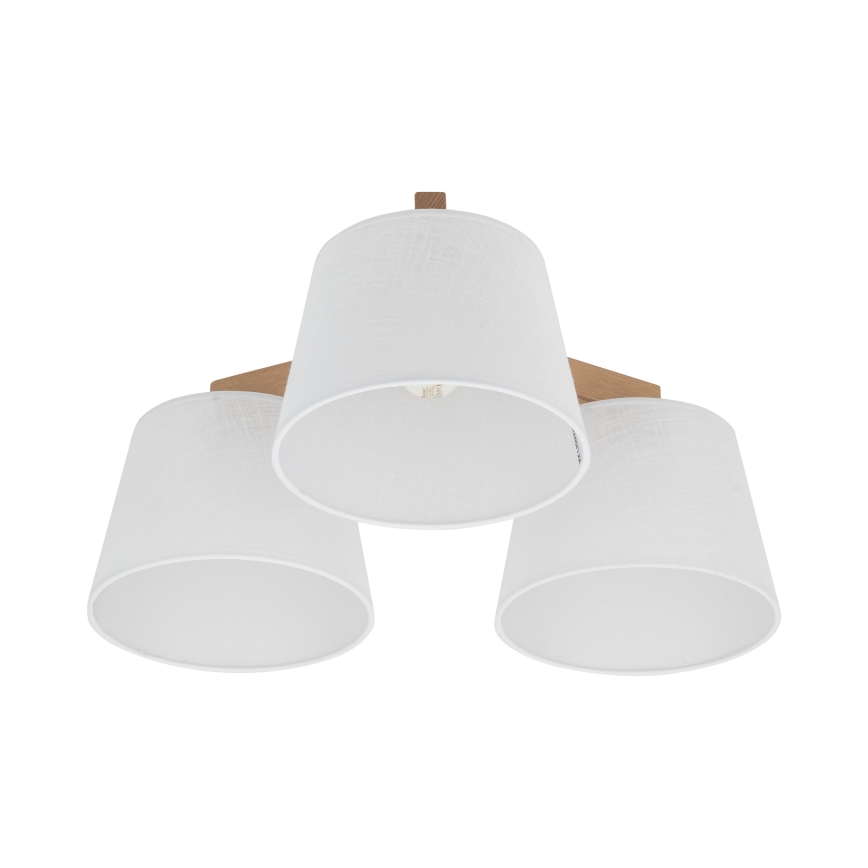 Brilagi - Plafonnière LATTE SABIA 3xE27/15W/230V grenen/wit