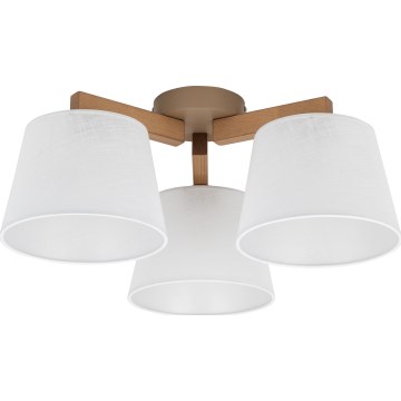 Brilagi - Plafonnière LATTE SABIA 3xE27/60W/230V grenen/wit