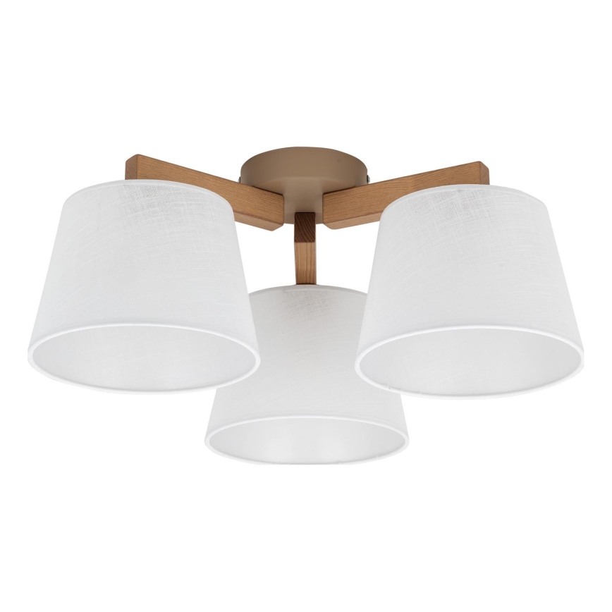 Brilagi - Plafonnière LATTE SABIA 3xE27/60W/230V grenen/wit