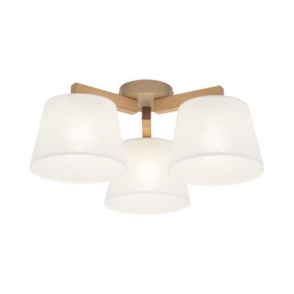 Brilagi - Plafonnière LATTE SABIA 3xE27/60W/230V grenen/wit