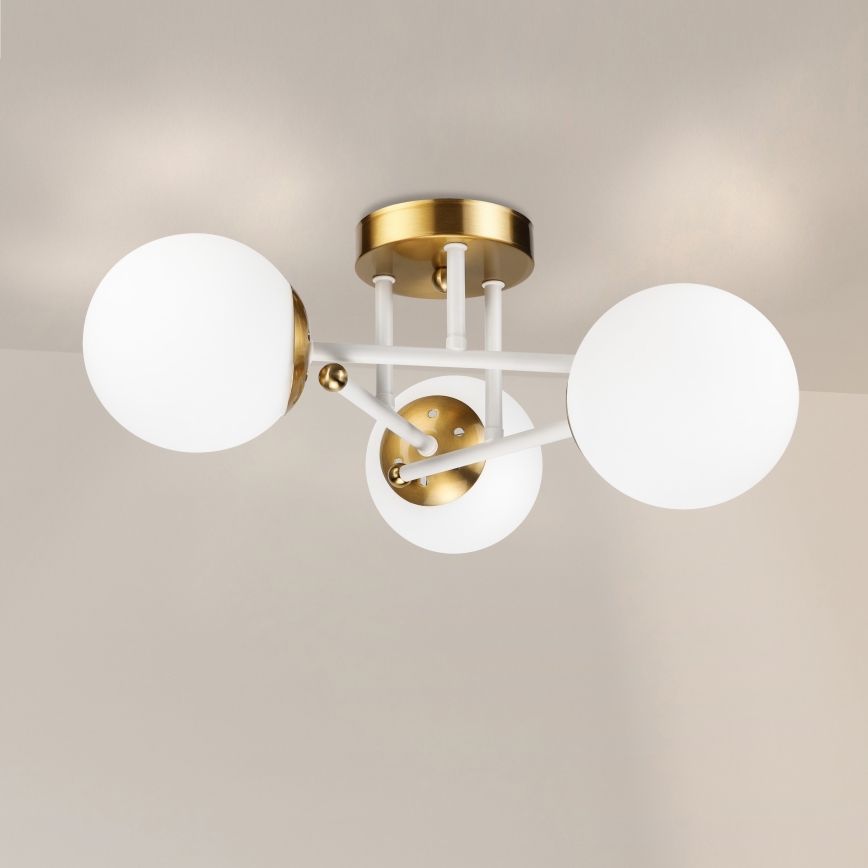 Brilagi - Plafonnière MALIVA 3xE14/15W/230V goud/wit