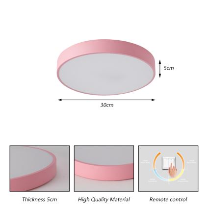 Brilagi - LED plafondlamp POOL LED/36W/230V 3000/4000/6000K Ø 30 cm roze
