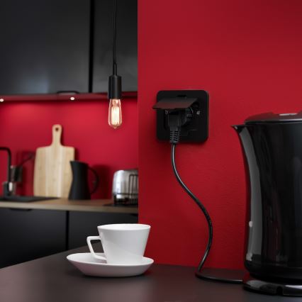 Brilagi - Prise de sol encastrée d'extérieur IP55, noire, rectangulaire