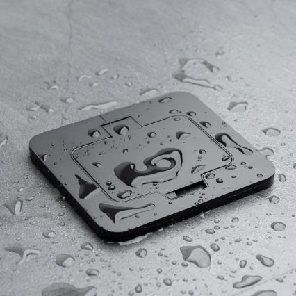 Brilagi - Prise de sol encastrée d'extérieur IP55, noire, rectangulaire