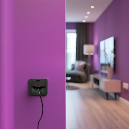 Brilagi - Prise de sol encastrée d'extérieur IP55, noire, rectangulaire