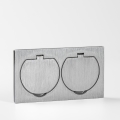 BRILAGI - Prise double plancher encastrable extérieure IP55 argent rectangulaire