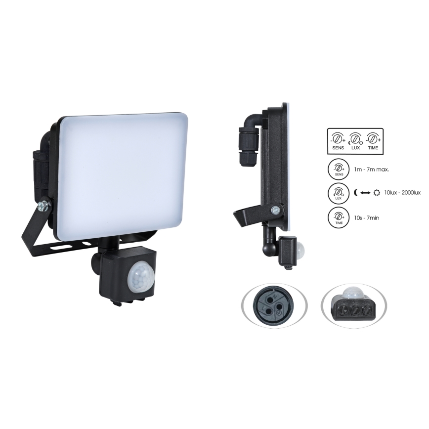 Brilagi - Projecteur avec détecteur ELARA PRO LED/10W/230V IP65