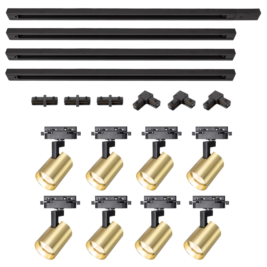 Brilagi - Railspot in HUSKY-railsysteem 8xGU10/10W/230V zwart/goud