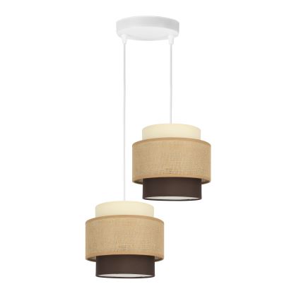 Brilagi - RESNA hanglamp aan kabel 2xE27/60W/230V Ø 30 cm beige/zwart