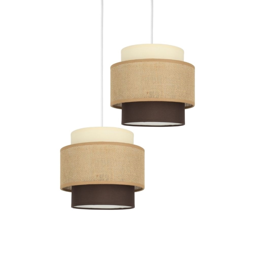 Brilagi - RESNA hanglamp aan kabel 2xE27/60W/230V Ø 30 cm beige/zwart