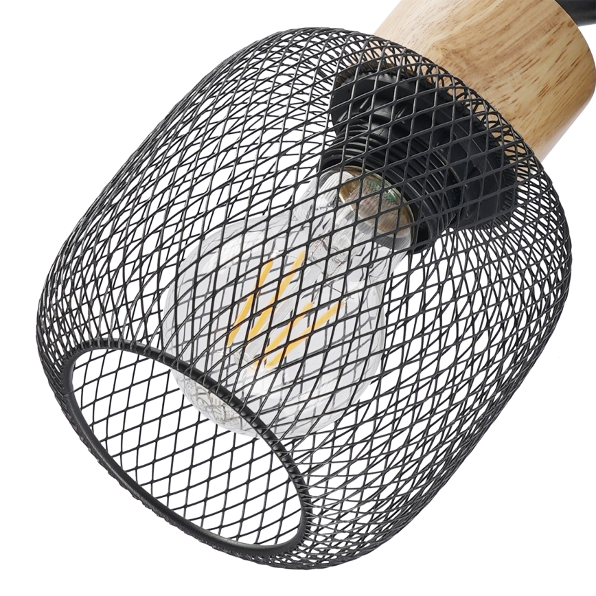 Brilagi - Richtbare spot BASKLITE 4xE27/15W/230V rubberhout/zwart