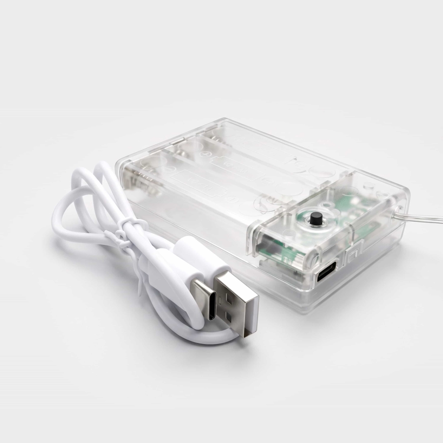 BRILAGI - Rideau de Noël LED 77xLED/3xAA/USB 1,8m blanc chaud