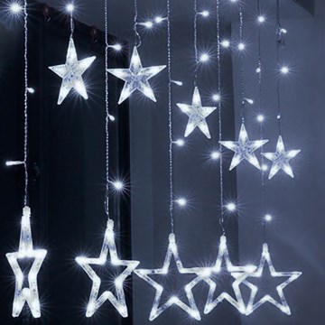 Brilagi - Rideau lumineux LED d'extérieur pour Noël 123xLED/3xAA/USB 3m IP44 blanc froid