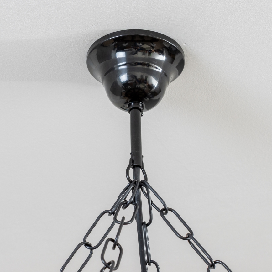 Brilagi - ROATA kettingkroonluchter, 8× E14 (max. 40 W), 230 V, Ø 70 cm, beuk/walnoot