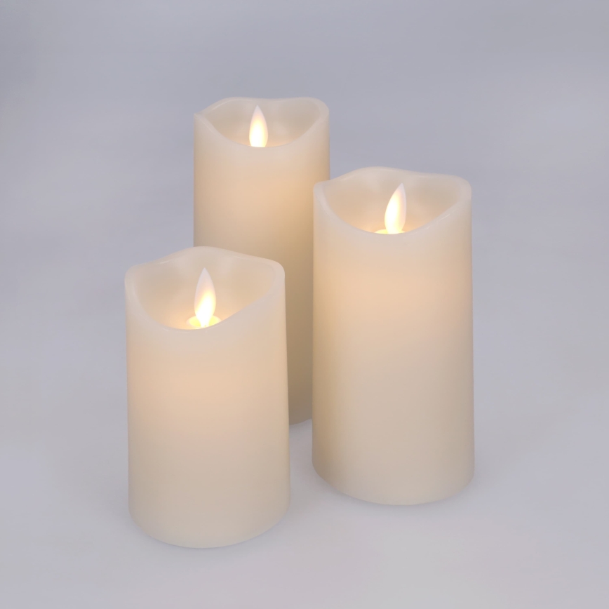 BRILAGI - SET 3x LED kaars LED/3xAAA crèmekleurig + afstandsbediening
