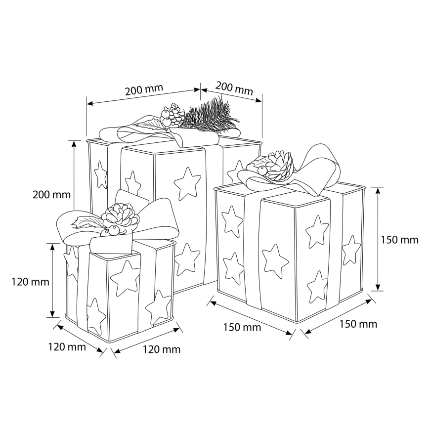 BRILAGI - Set van 3 LED buiten kerstdecoraties LED/230V IP44 cadeaus