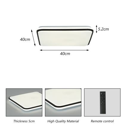 Brilagi - LED dimbare plafondlamp SMART LED/24W/230V 43x43 cm 3000-6000K Wi-Fi Tuya Beacon + afstandsbediening