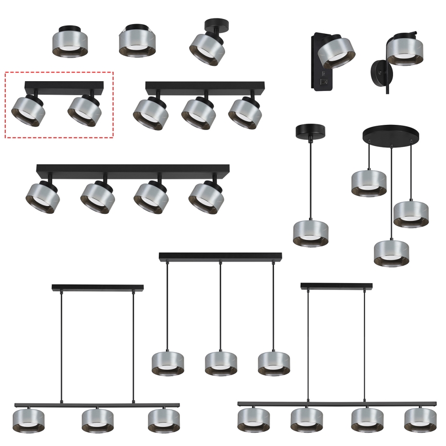 Brilagi - Spot AURA LUX 2xGX53/30W/230V noir/fumé