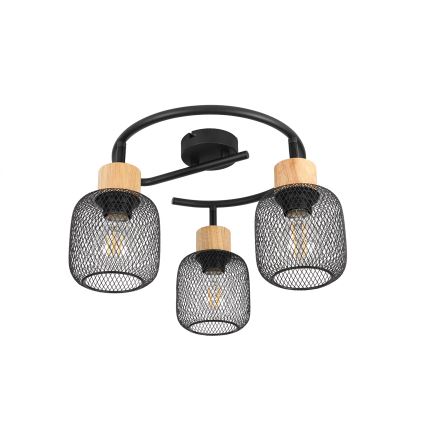 Brilagi - Spot BASKLITE 3xE27/15W/230V bois/noir