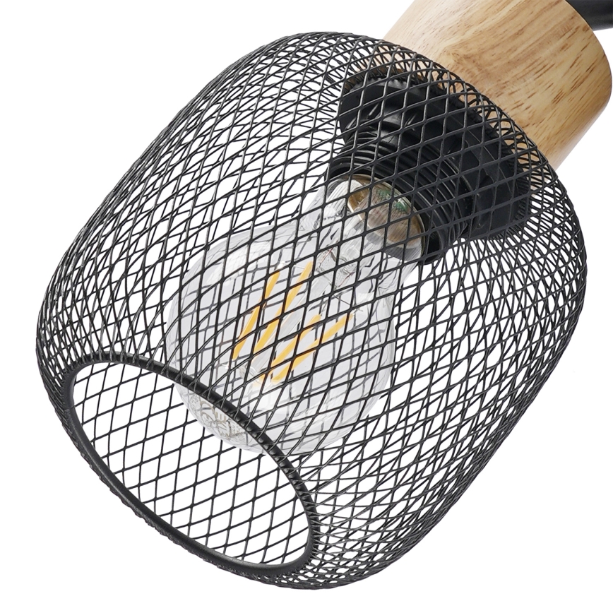 Brilagi - Spot BASKLITE 3xE27/15W/230V hévéa/noir