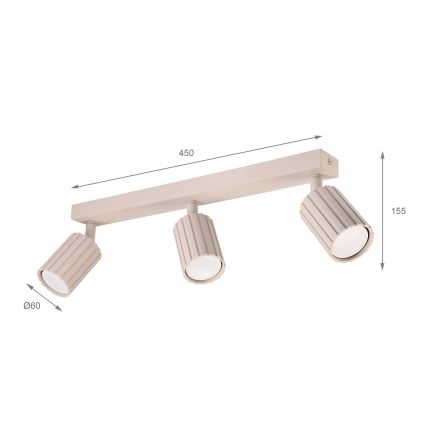 Brilagi - Spot d'éclairage CRISPINA 3xGU10/10W/230V beige
