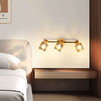 Brilagi - Spot d'éclairage HYGGE 3xE14/15W/230V hévéa/fumé