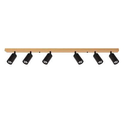 Brilagi - Spot d'éclairage SELE 6xGU10/30W/230V noir/décor chêne