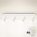 Brilagi - Spot encastrable LED RGBW dimmable SELE DIAMANT 4x GU10/4,8W/230V 3000K blanc + télécommande