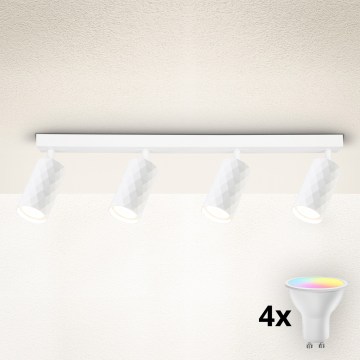 Brilagi - Spot encastrable LED RGBW dimmable SELE DIAMANT 4x GU10/4,8W/230V 3000K blanc + télécommande