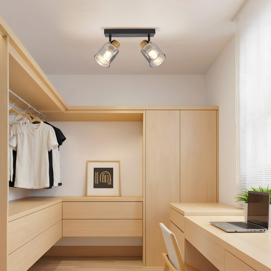 Brilagi - Spot HYGGE 2xE14/15W/230V noir/fumé