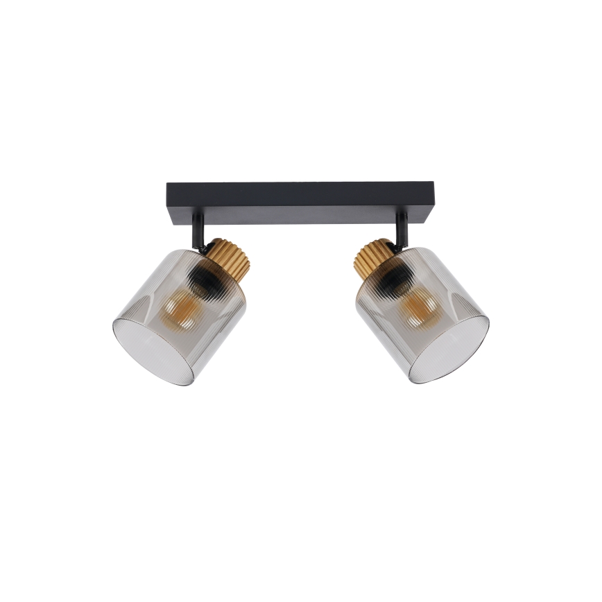 Brilagi - Spot HYGGE 2xE14/15W/230V noir/verre fumé