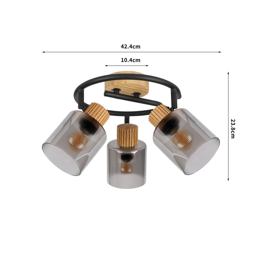 Brilagi - Spot HYGGE 3xE14/15W/230V bois/fumé
