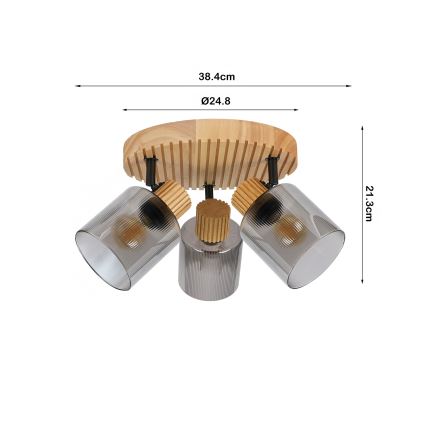 Brilagi - Spot HYGGE 3xE14/15W/230V bois/fumé