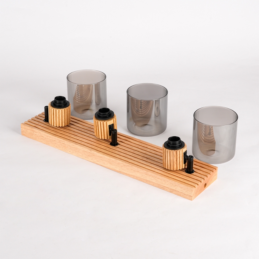 Brilagi - Spot HYGGE 3xE14/15W/230V hévéa/fumé