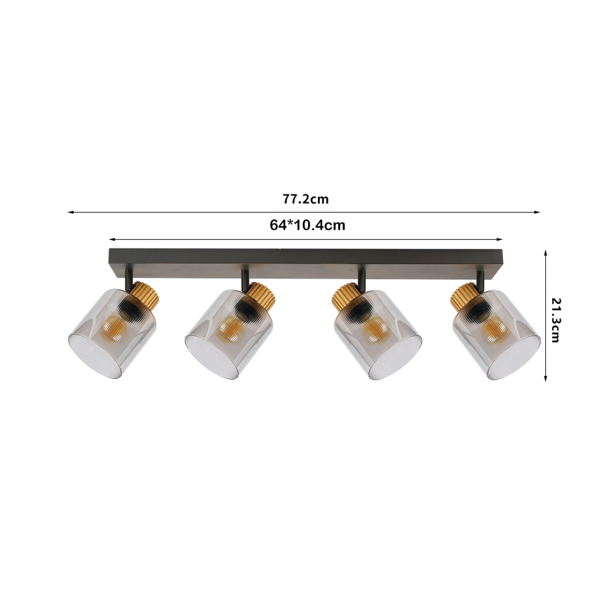 Brilagi - Spot HYGGE 3xE14/15W/230V noir/fumé