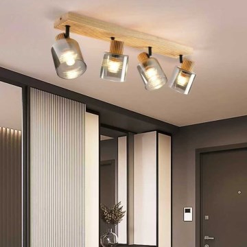 Brilagi - Spot HYGGE 4xE14/15W/230V bois/fumé