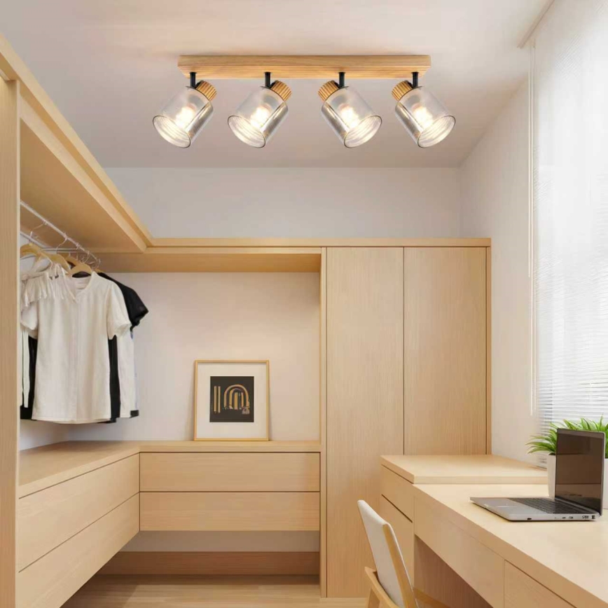 Brilagi - Spot HYGGE 4xE14/15W/230V bois/fumé