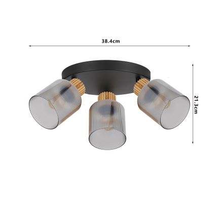 Brilagi - Spot HYGGE 4xE14/15W/230V noir/fumé