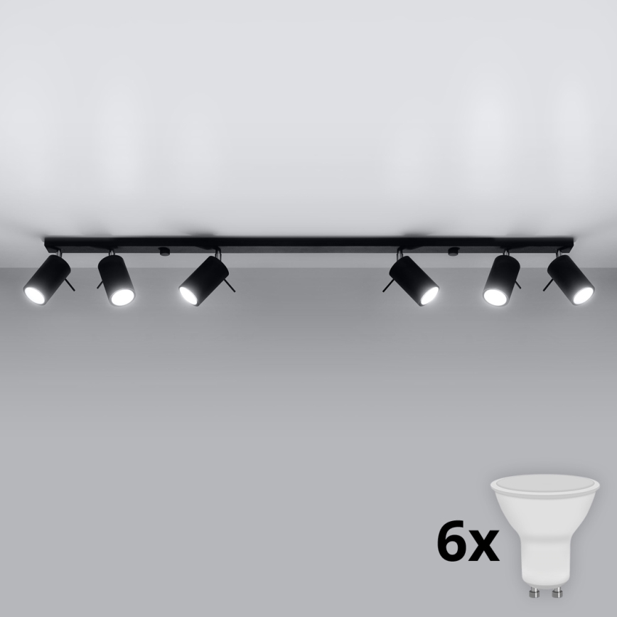 Brilagi -  Spot LED ASMUS 6xGU10/7W/230V noir