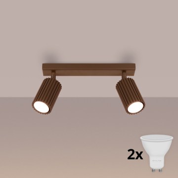 Brilagi - Spot LED CRESTO 2xGU10/10W/230V marron